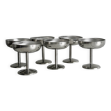 6 coupelles sur pied en inox style Letang Remy