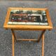 Folding wooden side table — Café des Mars Paris Vintage pattern