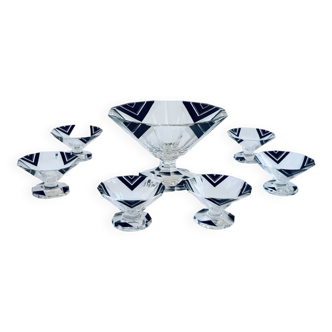 Karl palda art deco bohemian crystal cream service