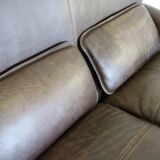 Canapé de brun leater côté poche deux places