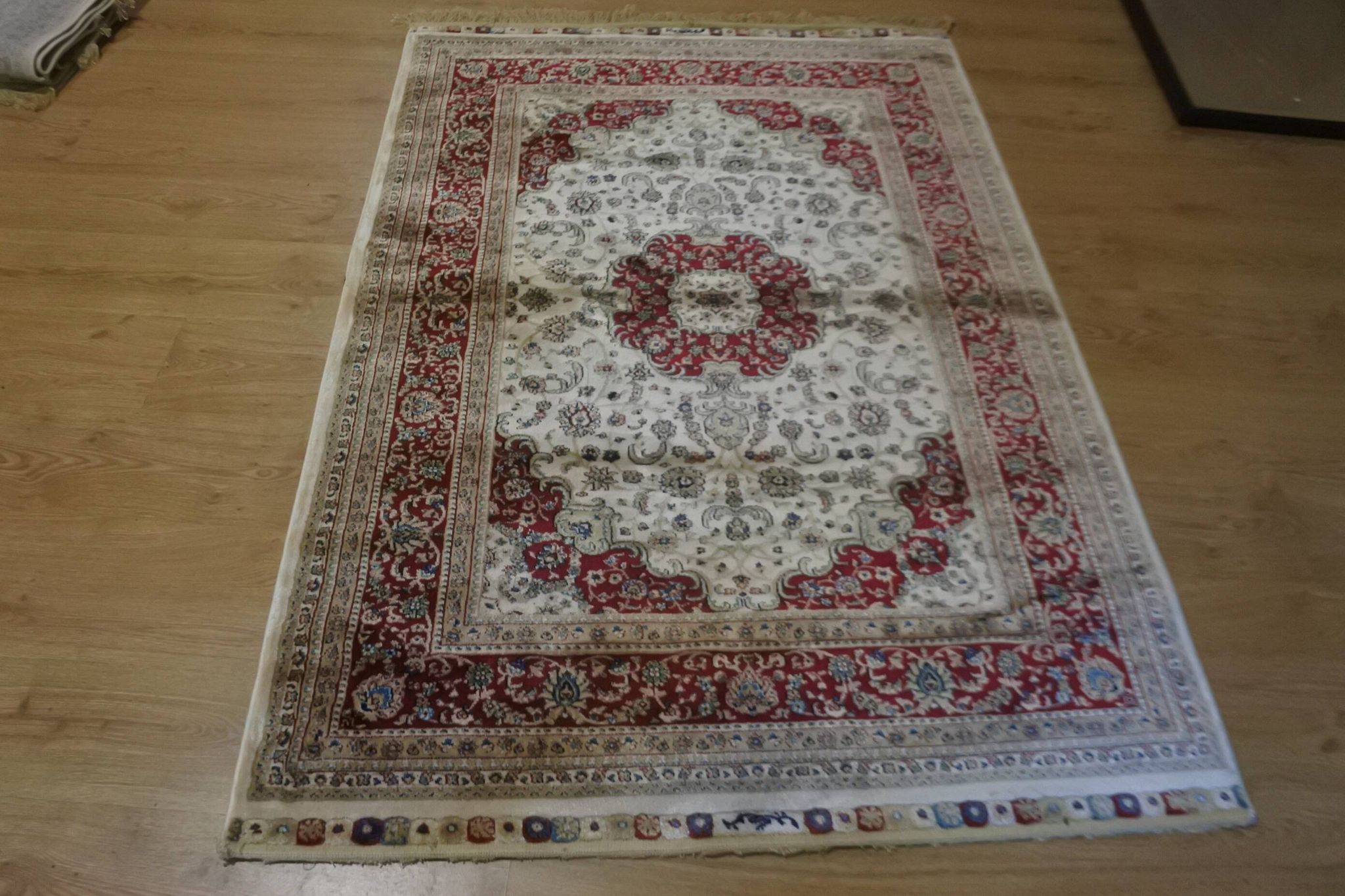 Large and luxurious Turkish artistic silk rug, signed with certificate.
