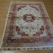 Large and luxurious Turkish artistic silk rug, signed with certificate.