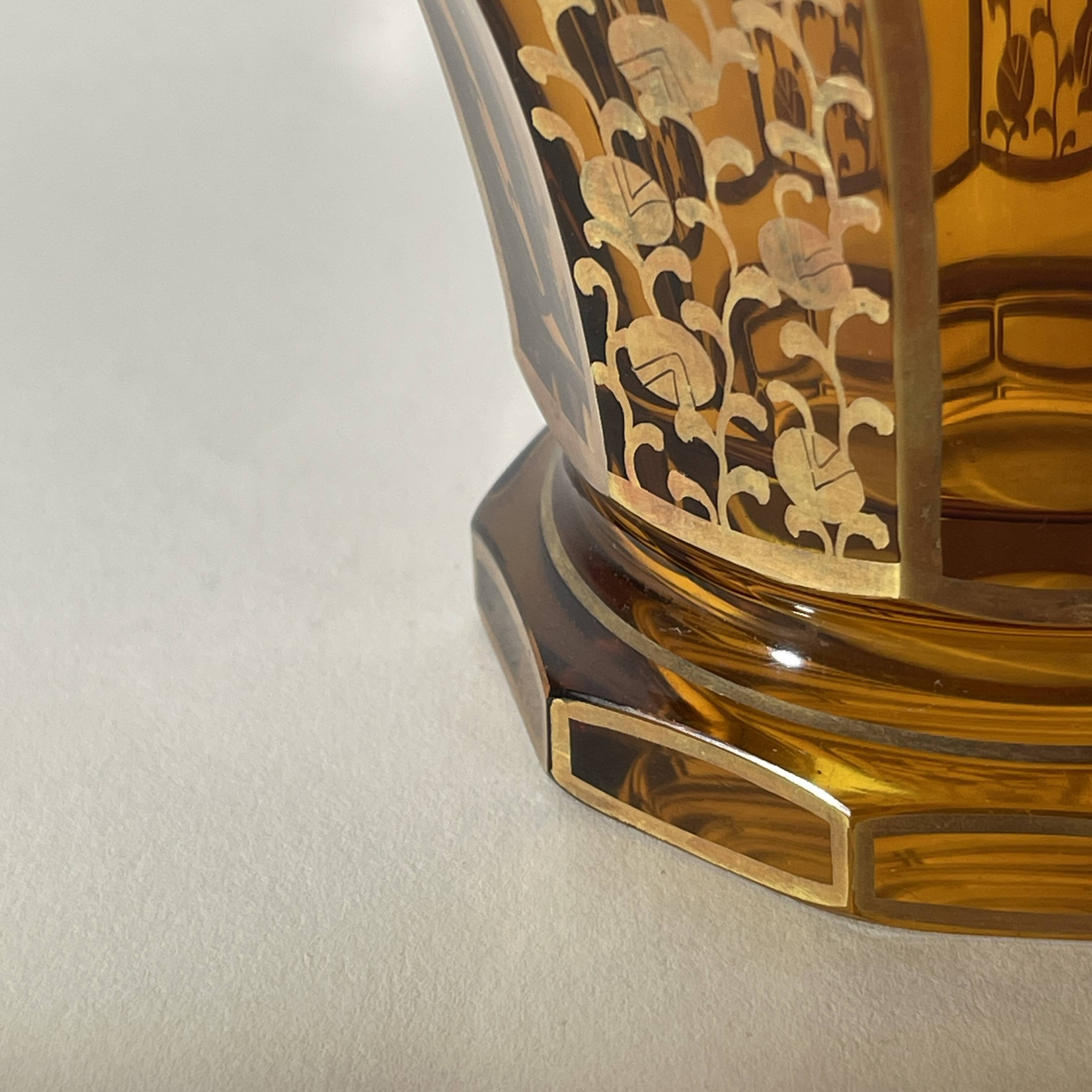 vase Art Déco, cristal taillé moderniste, Moser Karlsbad