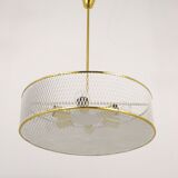 Brass Pendant Light in the Style of Mathieu Matégot Mid-Century, France, 1950s