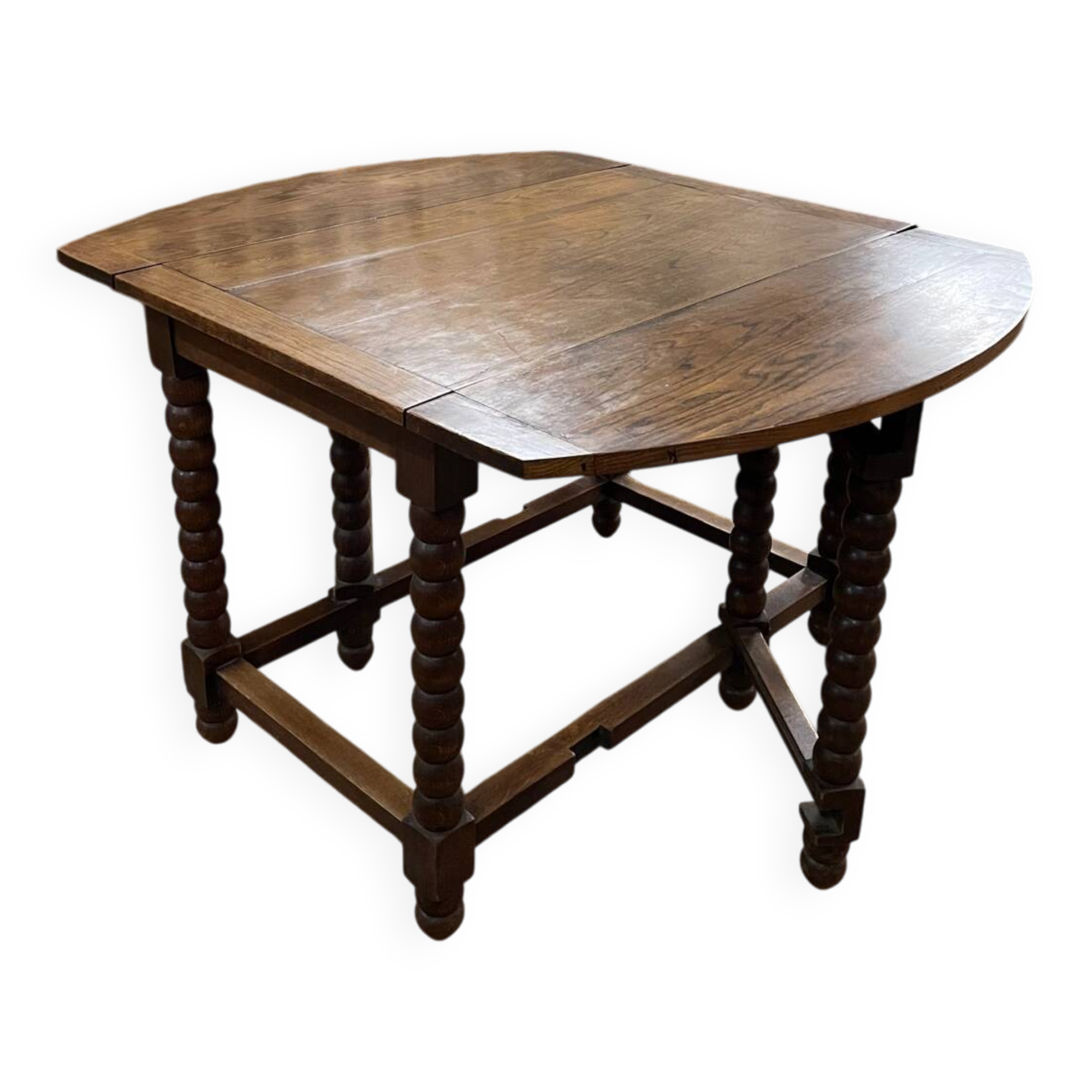 Solid wood farmhouse table with drop leaves