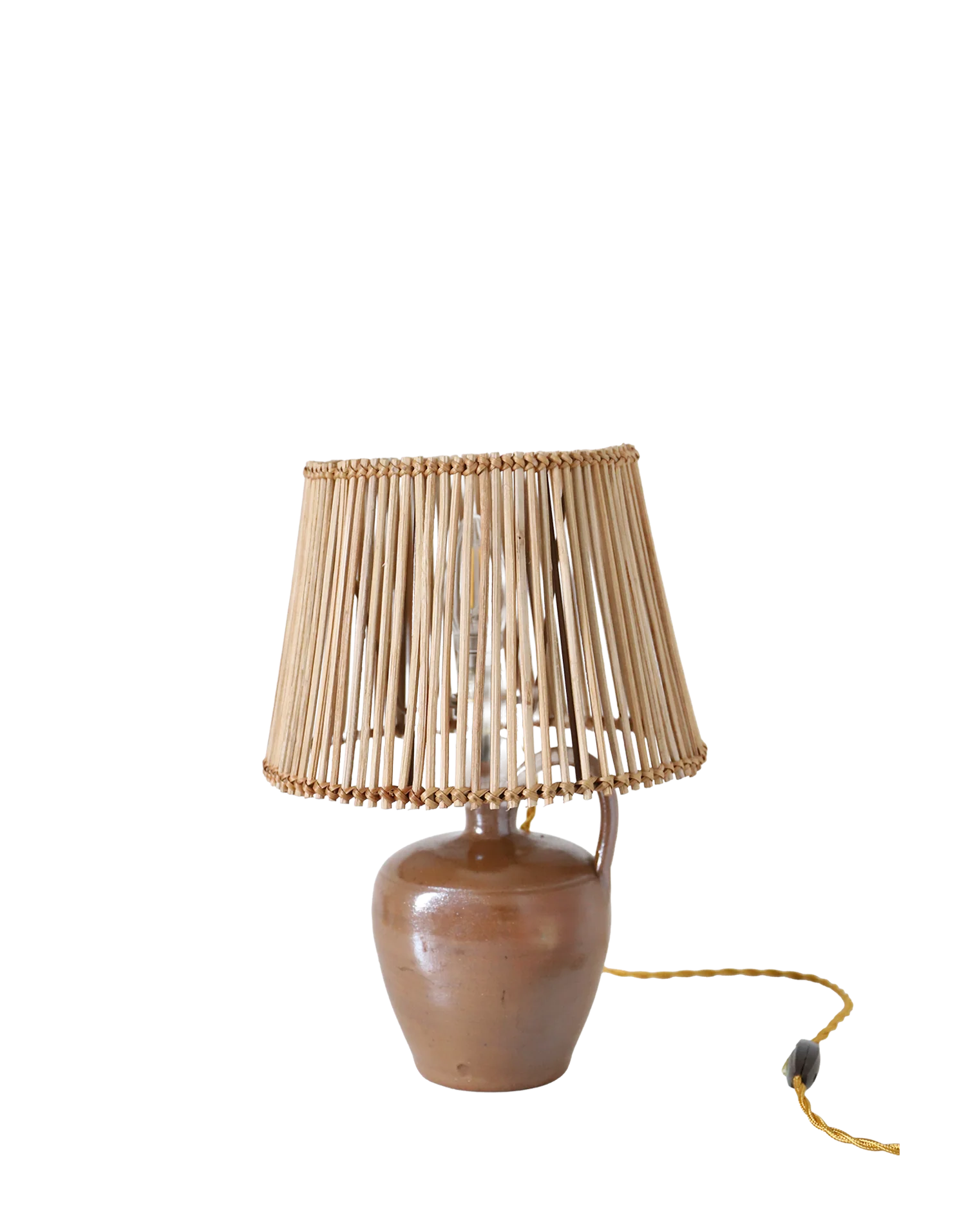 Lampe à poser artisanale "Héritage Alsacien" – Grès au sel et lumière graphique