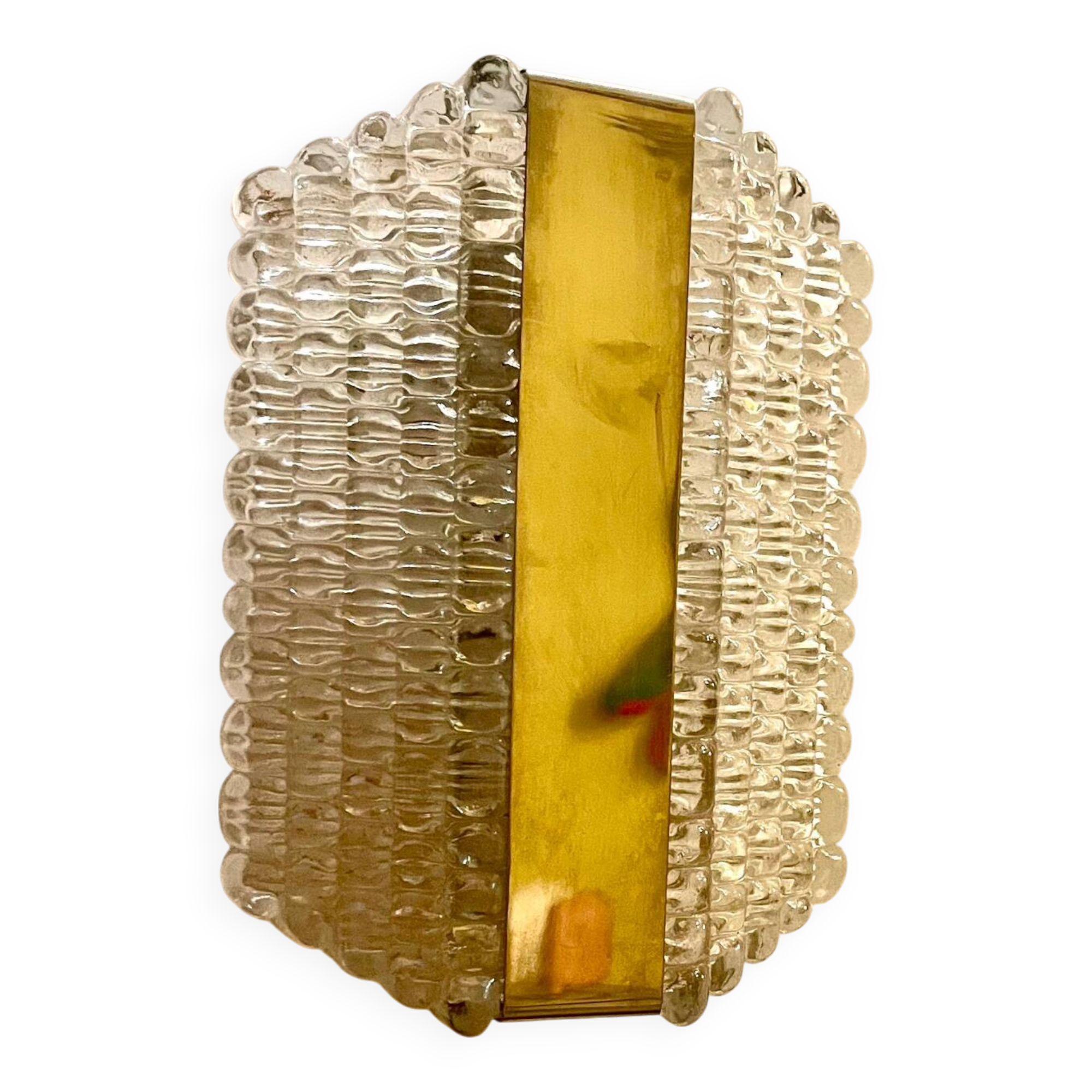 Kaiser Leuchten wall lamp ice glass 1970