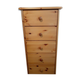 Chest of drawers pine column 5 drawers