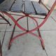 Table and 4 Bistro Guinguette chairs, antique circa 1900.