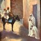 Pair of oils on orientalist canvas, 20th century