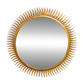 Miroir soleil vintage doré en métal – style années 60/70