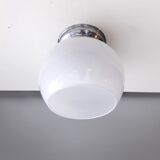 Former bistro ceiling lamp - Half-spherical globe in white opaline - 1950