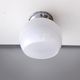 Former bistro ceiling lamp - Half-spherical globe in white opaline - 1950