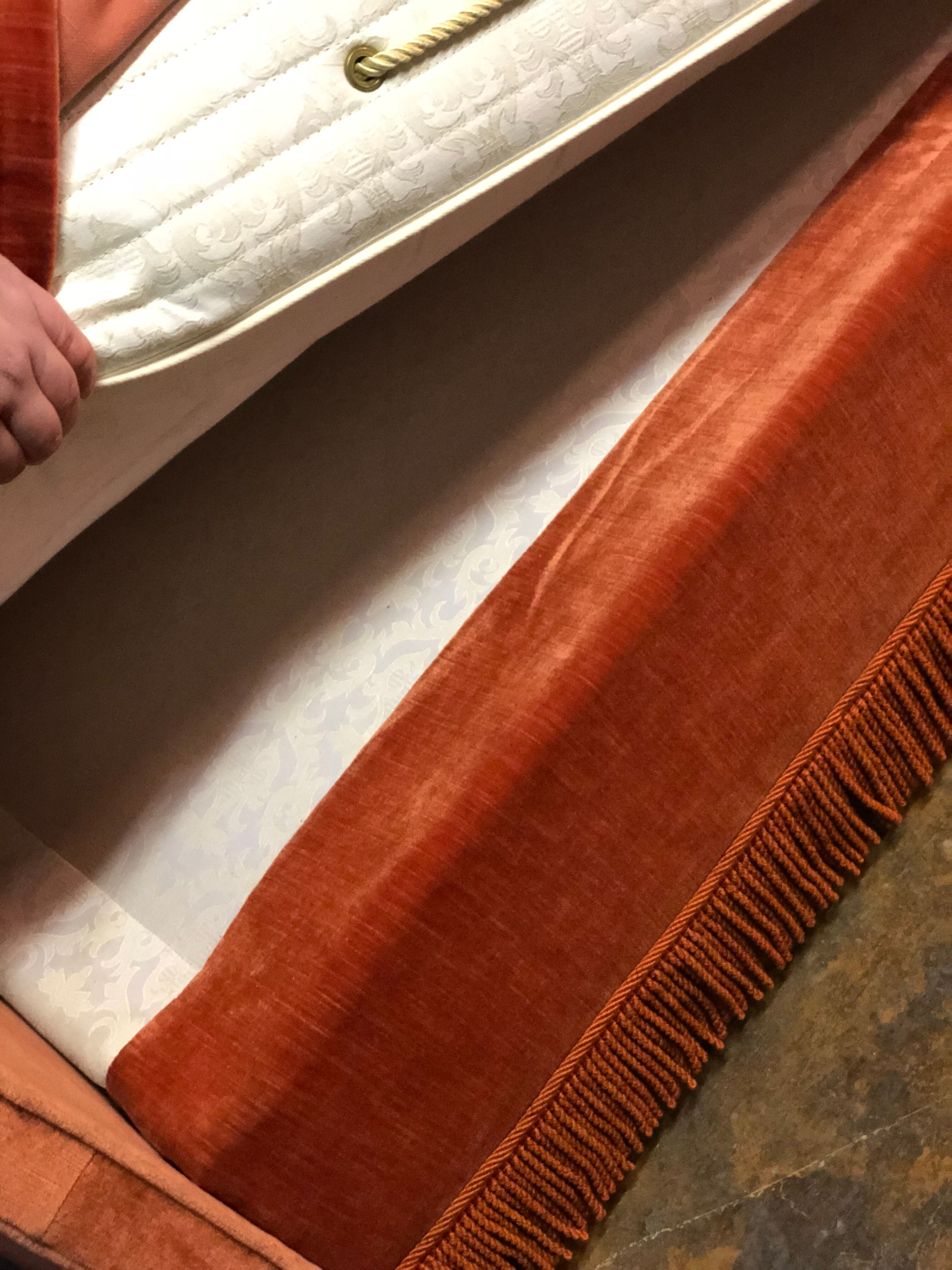 Vintage velvet banquette sofa