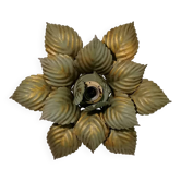 Green and gold Masca flower wall or ceiling light - Circa 1970
