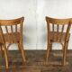 Pair of bistro and bohemian beech vintage chairs 1950