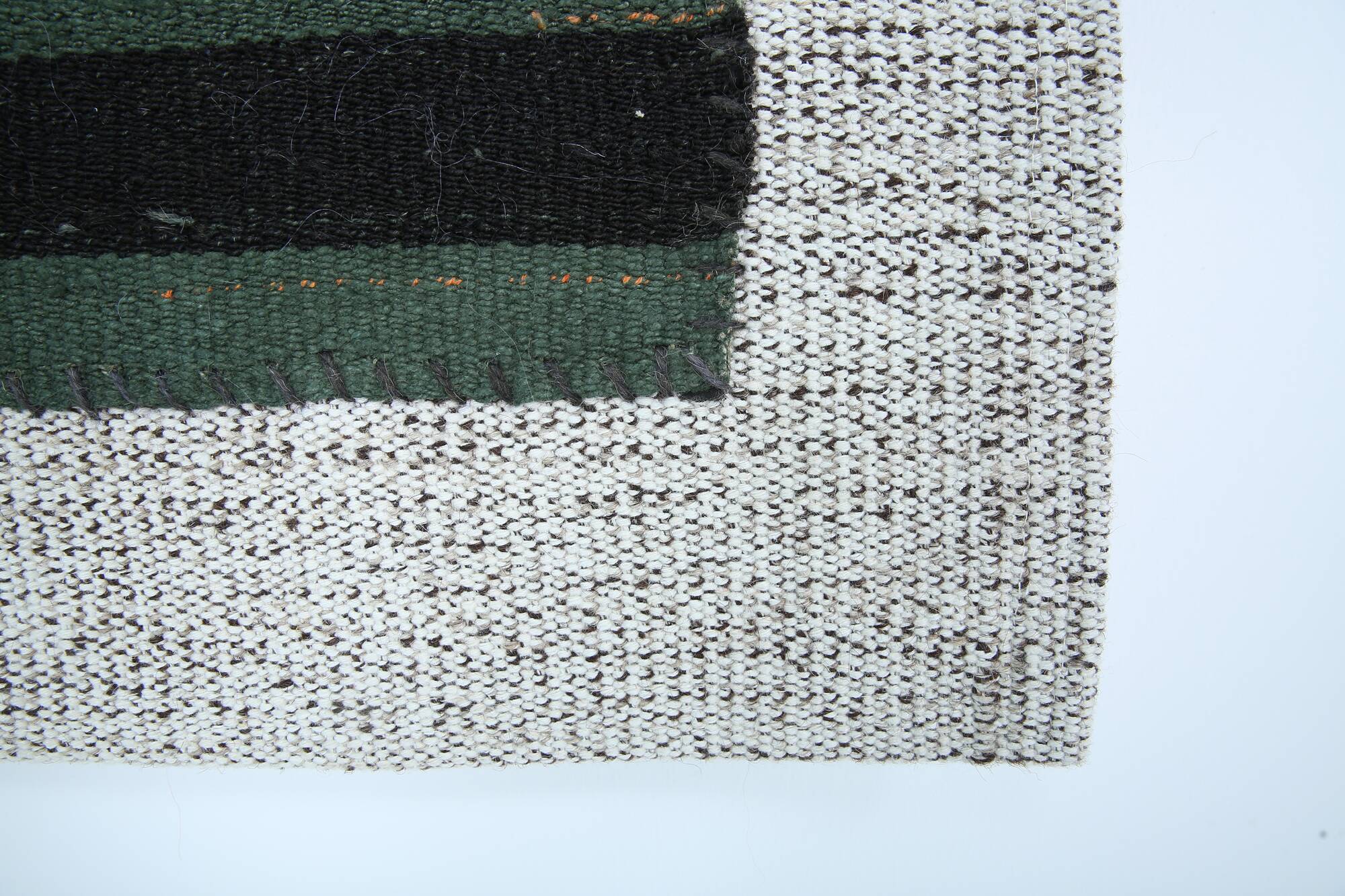 Green & Black Vintage Kilim Rug, 86x86Cm