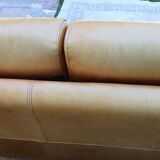 Corner sofa Roche Bobois camel leather 1980.