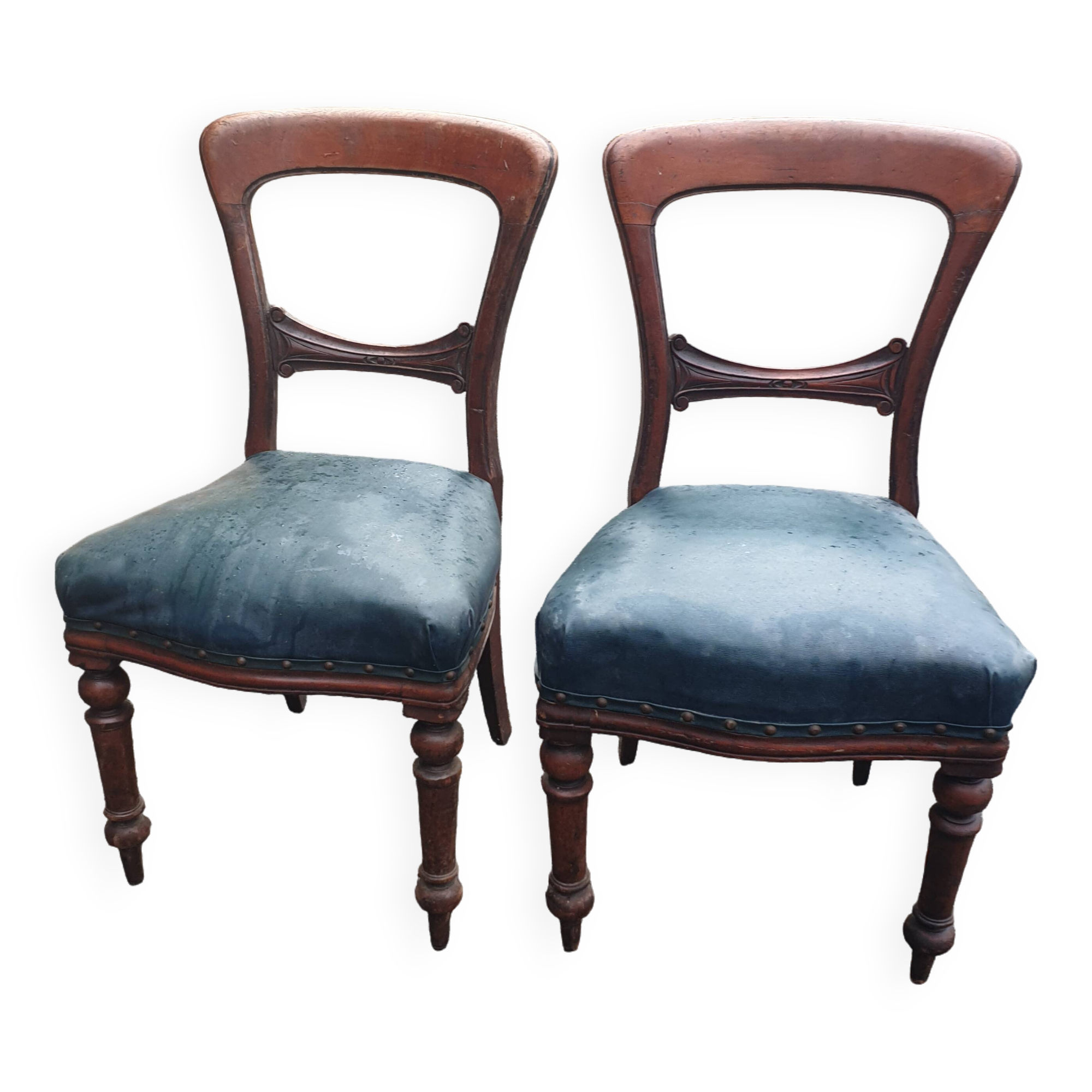 Pair of 19th century Restoration period armchairs