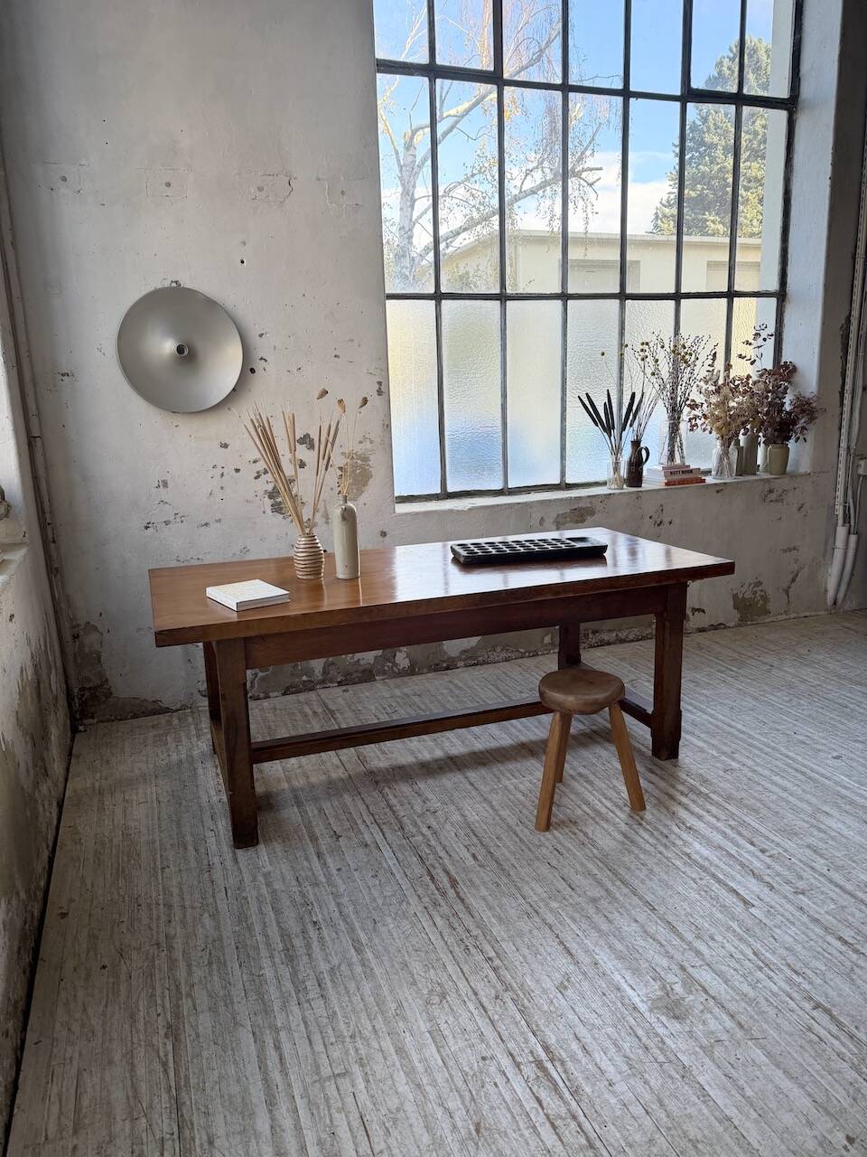 Rustic farmhouse table, solid oak, 2m