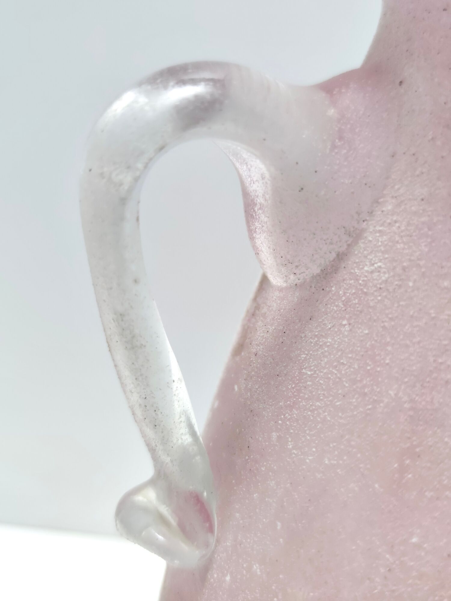 Postmodern pink scavo glass vase