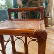 Table d'appoint vintage en rotin