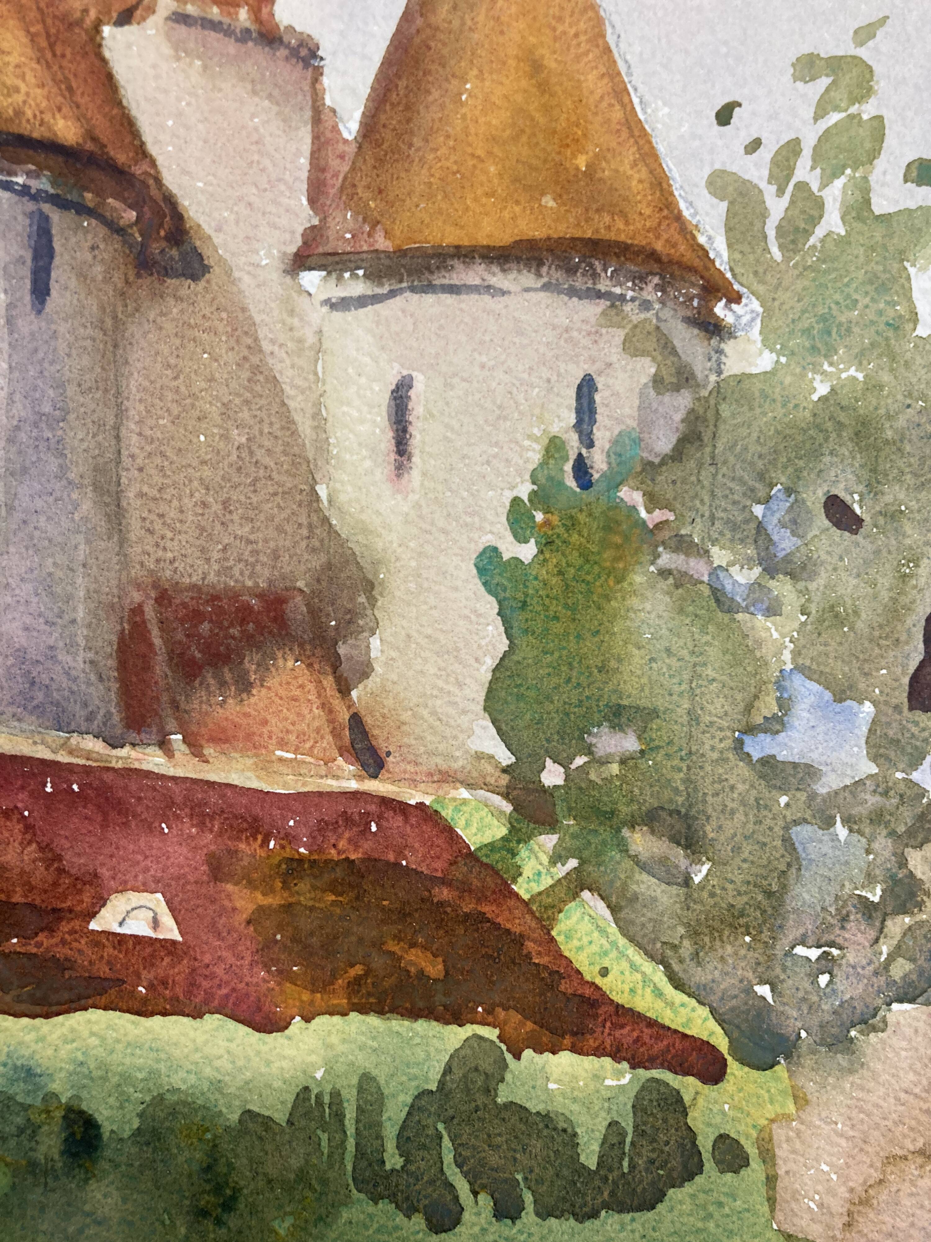 Watercolor Vintage Chateau