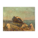 Oil on wood panel marine theme XlXth view of brittany