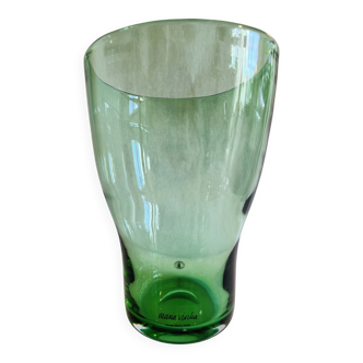 Vintage green blown glass vase, Maria Vinka for IKEA, Stockholm series.