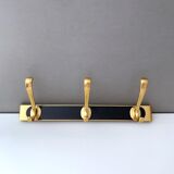 Vintage Wall Coat Rack, Brass, Mid Century Interior