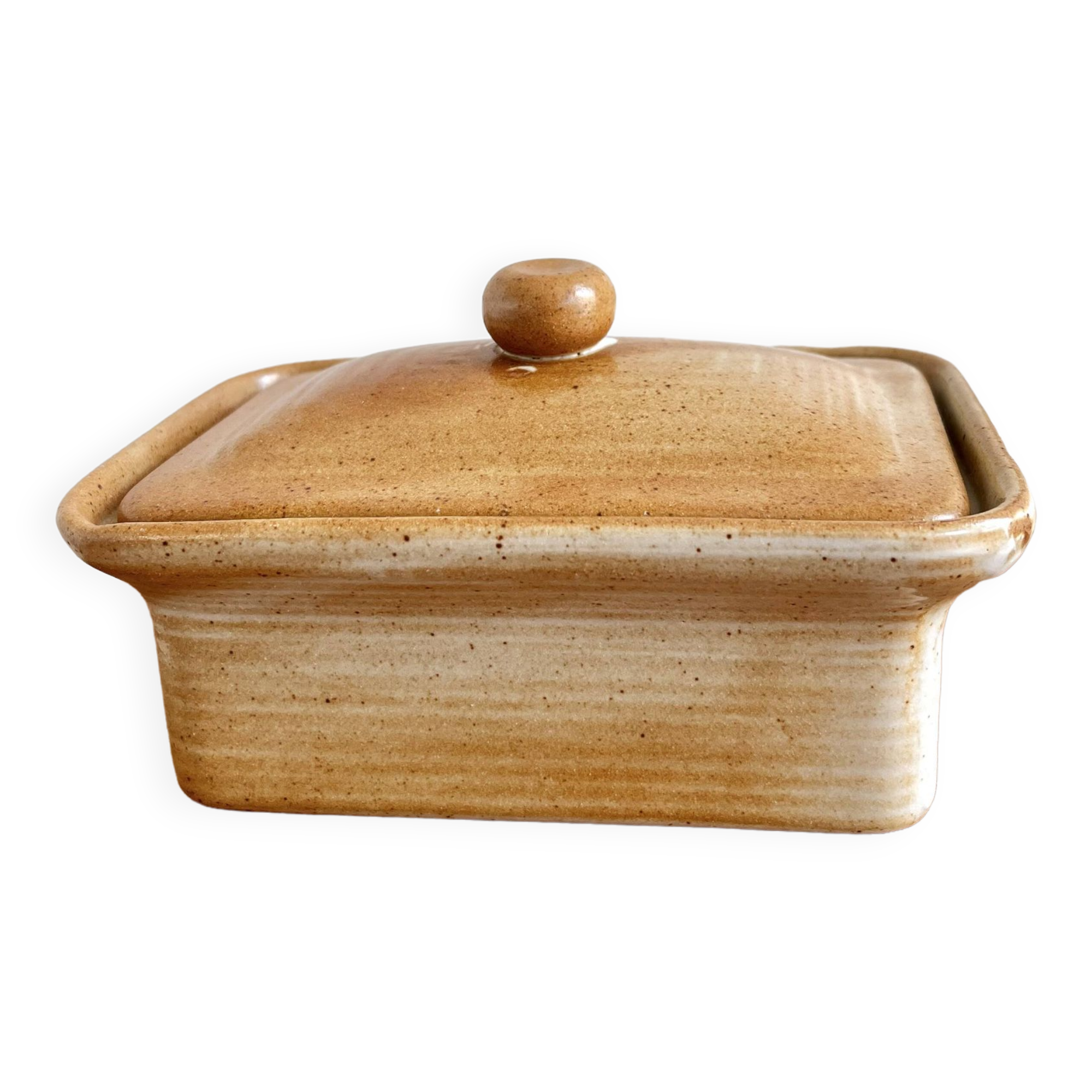Vintage stoneware terrine butter dish