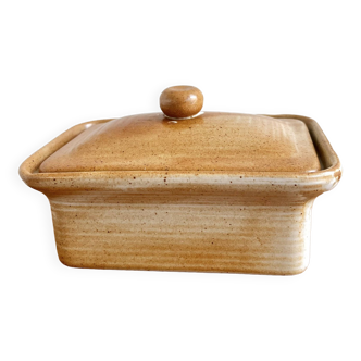 Vintage stoneware terrine butter dish