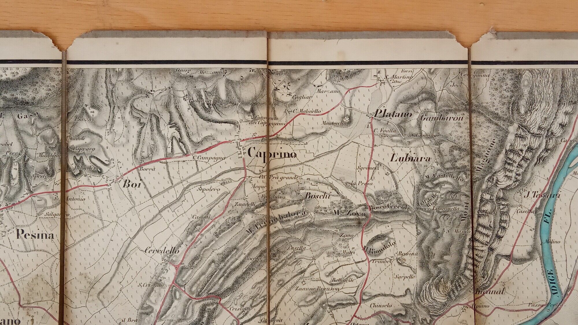 Ancient Italian map, Rivoli, Lake Garda late 19th