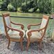 Pair of armchairs with Empire Restoration handles 1900s