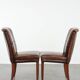 Comfortable set of 2 sheep leather dining chairs with character