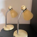 Paire de lampe tôle beige