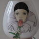 Paire appliques vintage opaline enfant