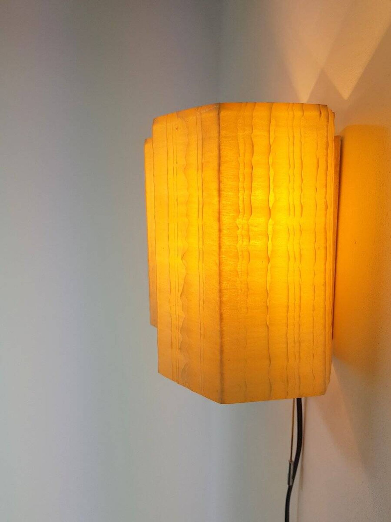 Molecular Double Light Honeycomb Flush Mounts in Fiberglass, 1950s, Set of 2