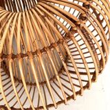 Bamboo Stool with new cushion, 1960s