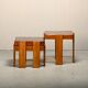 Gianfranco Frattini Nesting Tables in stained wood for Cassina and Meblo, 1