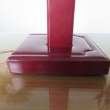 Lamp "the tanner" in burgundy leather 60s 70s