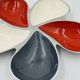 Vintage enamelled solid aluminium aperitif plate Flower 39cm