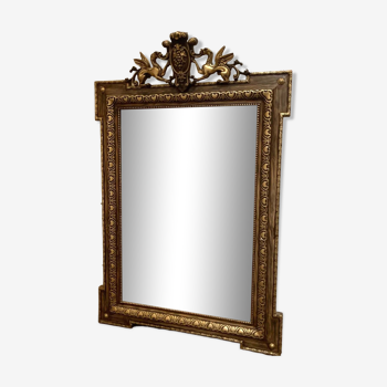 Miroir de style Napoléon III en bois et stuc patiné XX siécle