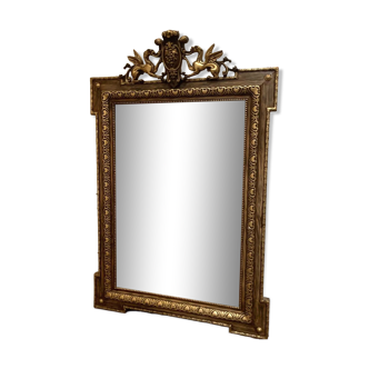 Napoleon III style mirror in wood and patinated stucco XX century