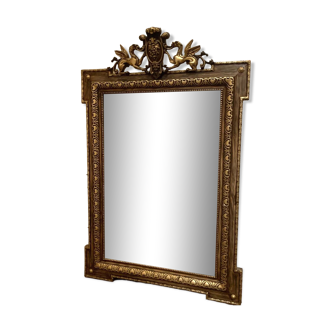 Miroir de style Napoléon III en bois et stuc patiné XX siécle