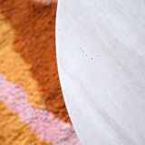 Oval travertine coffee table