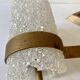Set of three wall sconces in gold metal and ice effect Perspex, 1960-70.