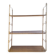 Wall shelf in metal with slanted shelves