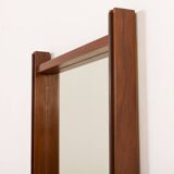 Italian mid century XL teak mirror, 1970s