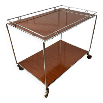 Formica chrome 70's trolley on wheels
